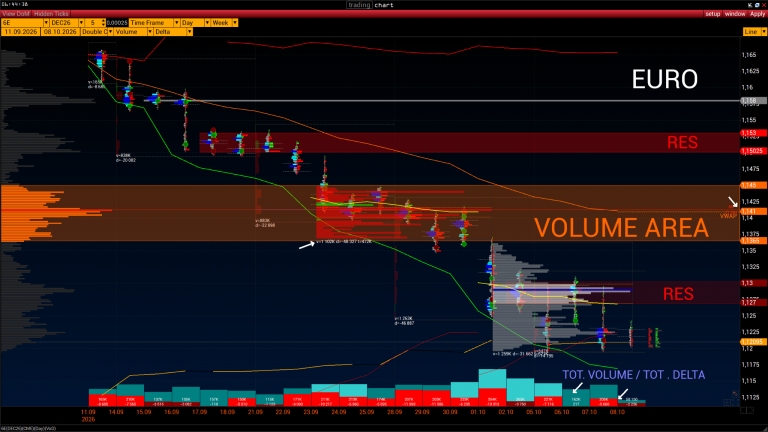EURO — Volume Analysis; VOLUME AREA 1.1365–1.145; RES 1.127–1.13, 1.15–1.153; VWAP 1.141.